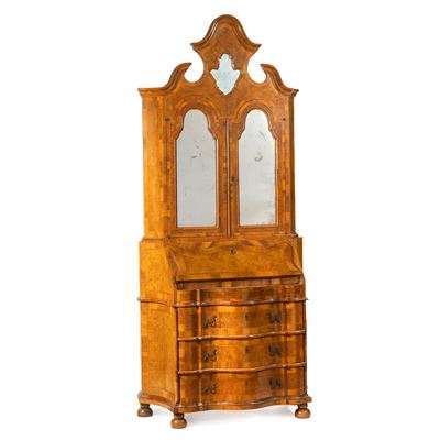 Bureau trumeau, Veneto, XIX secolo, in legno lastronato