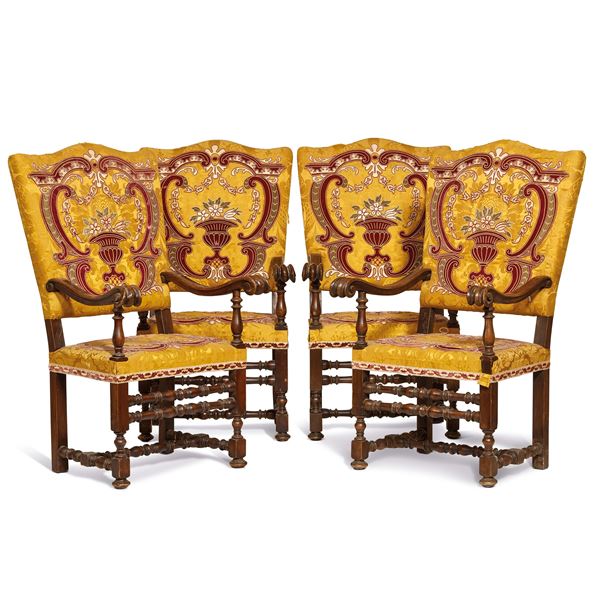 



Quattro seggioloni, Italia settentrionale, in stile Seicento