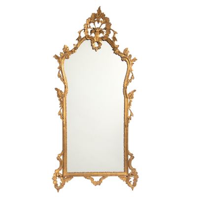 Specchiera in legno intagliato e dorato, stile Settecento, cm 78x163