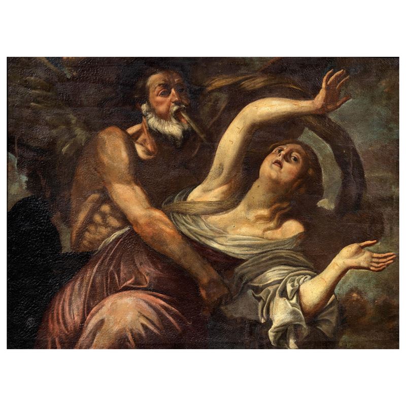 Scuola veneta del XVII secolo, Borea che rapisce Orizia, olio su tela