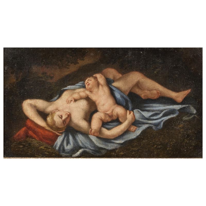 Scuola francese (sec. XVIII), Venere con Amorino