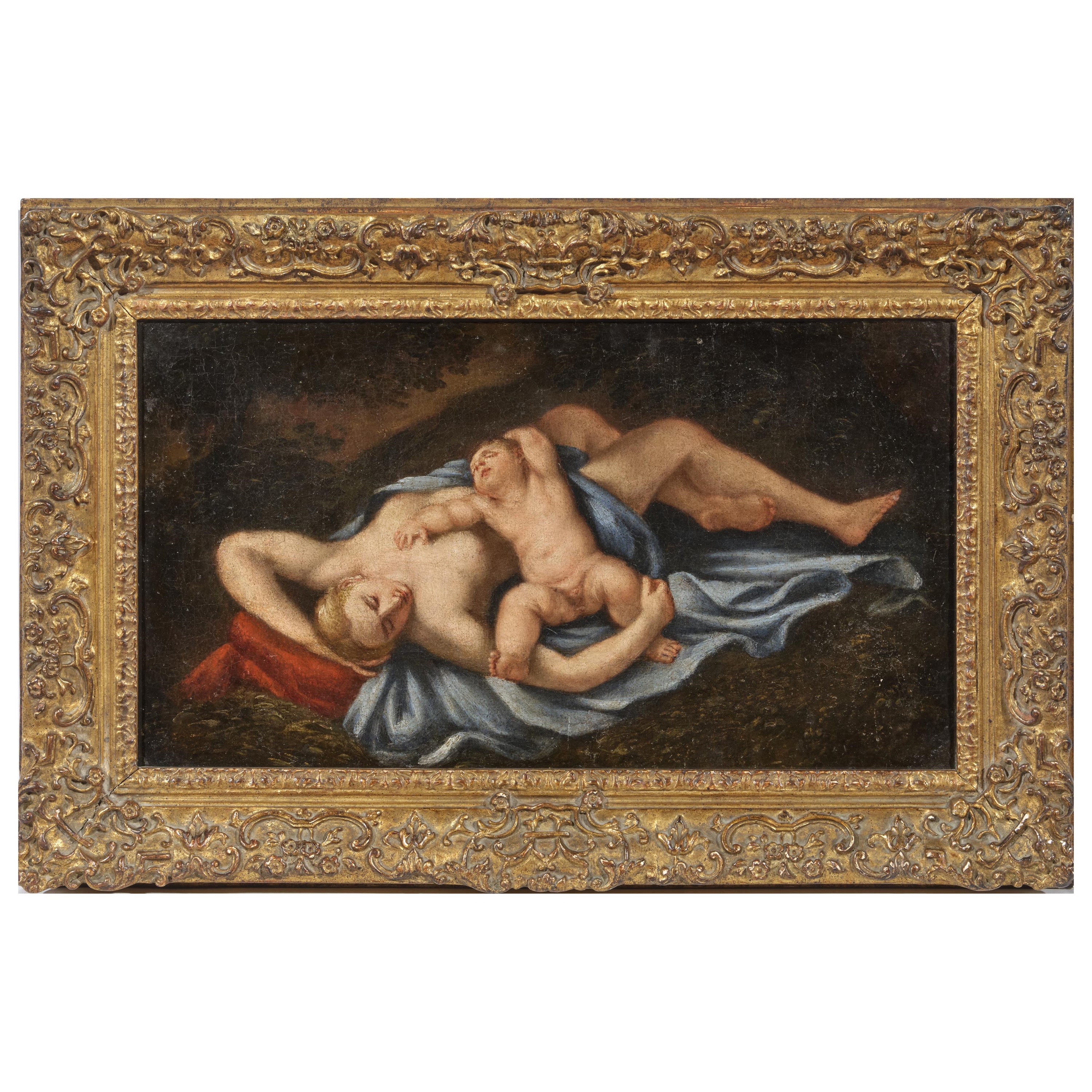 Scuola francese (sec. XVIII), Venere con Amorino