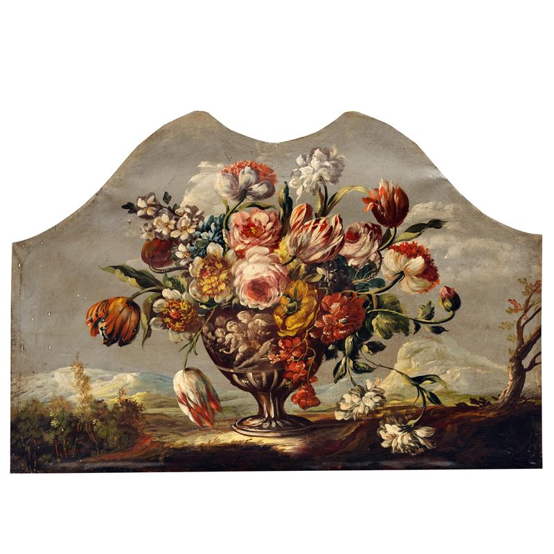 Scuola italiana del XVIII secolo, Coppia di vasi di fiori