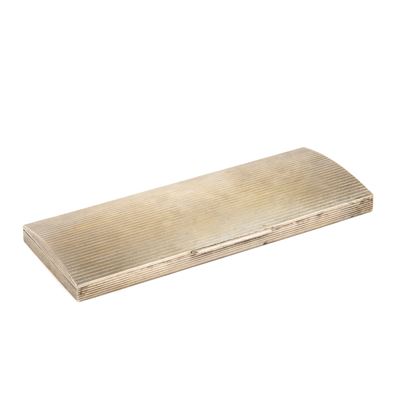 Portasigarette da tavolo in argento scanalato, cm 22x9