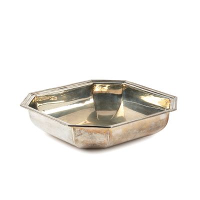 Centro Tavola in argento, forma ottagonale, sec. XX