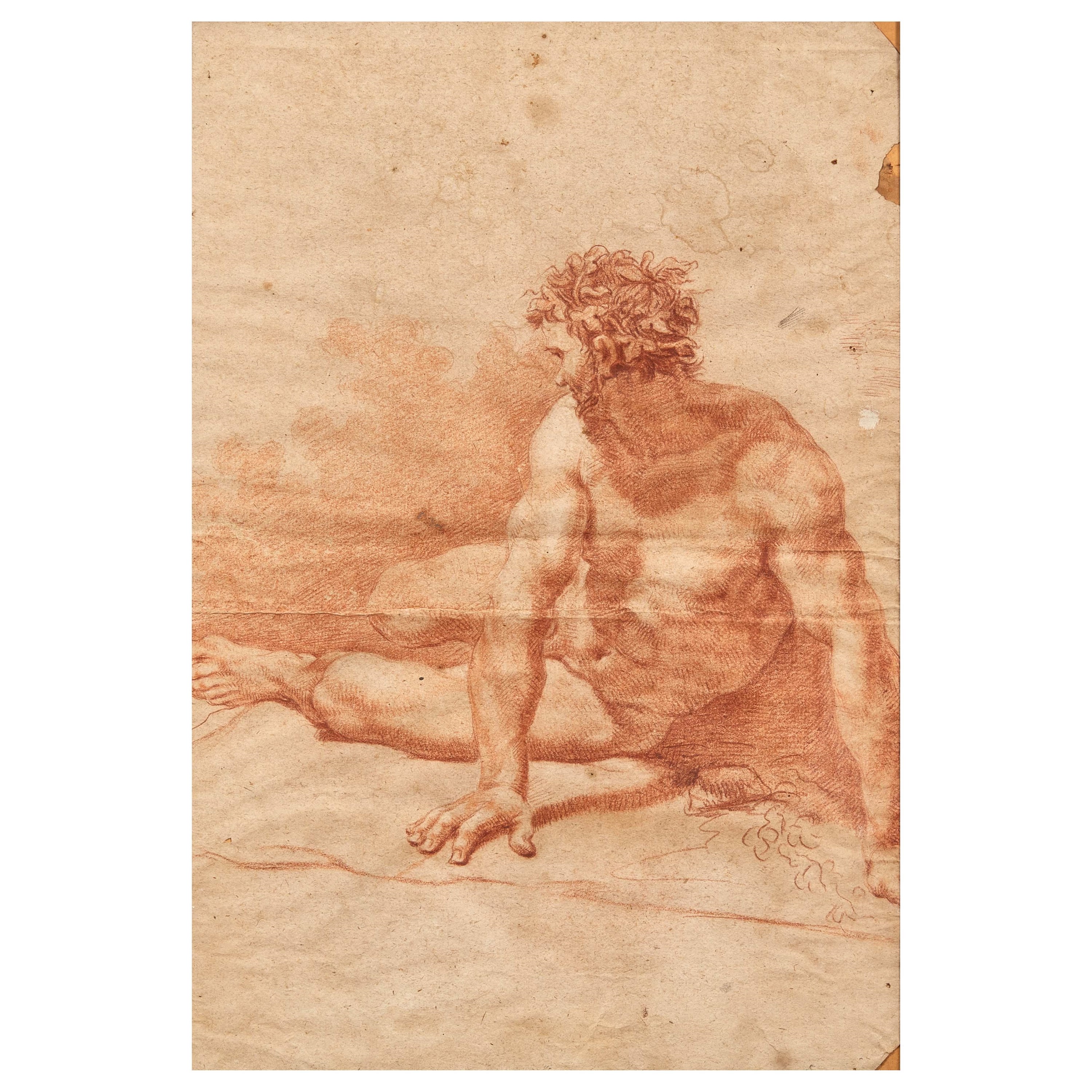 Johann Elias Ridinger, Figura maschile distesa e figura femminile che si copre il volto