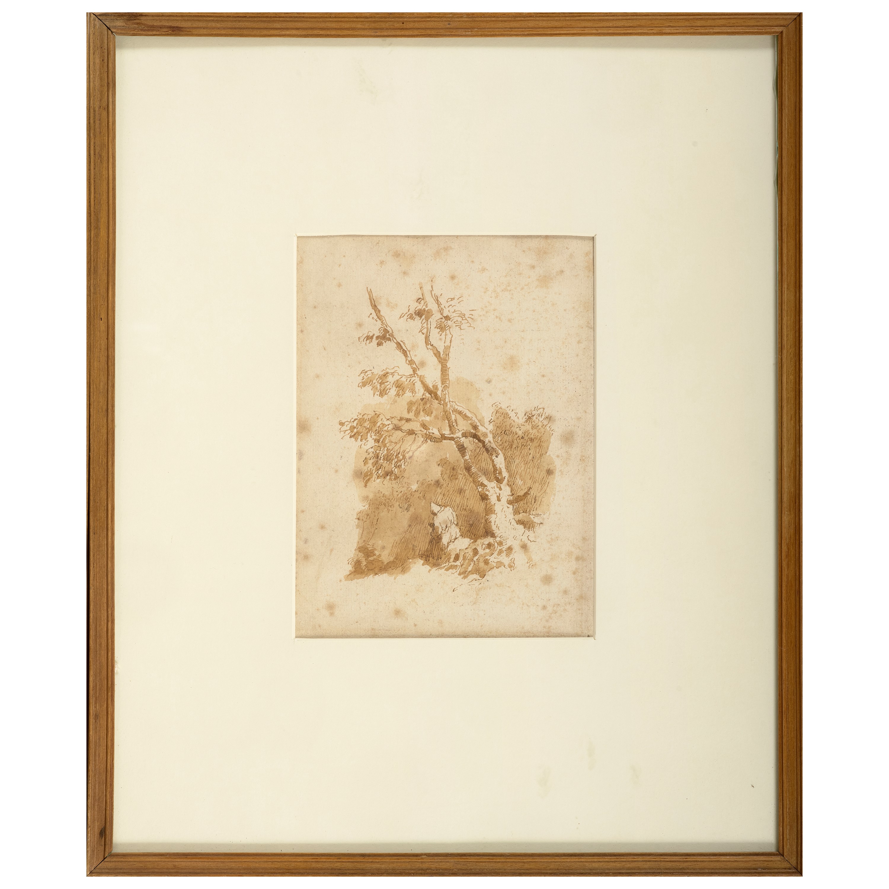 Salvator Rosa, Studi di alberi con figure (coppia di disegni)