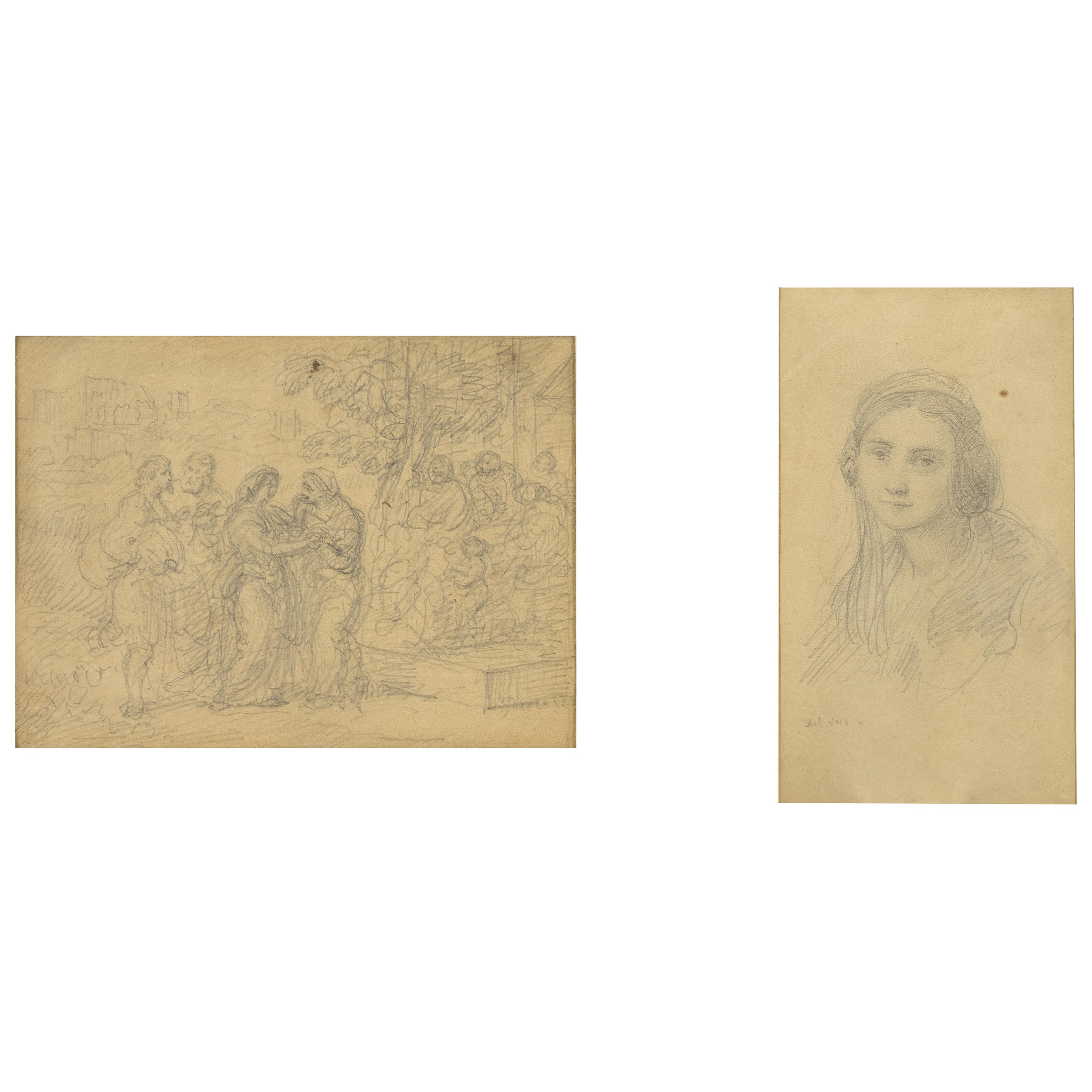 Giovanni Carnovali detto il Piccio, Studi di paesaggio e volto femminile