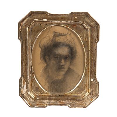 Enzo Morelli, Ritratto di giovane, carboncino su carta