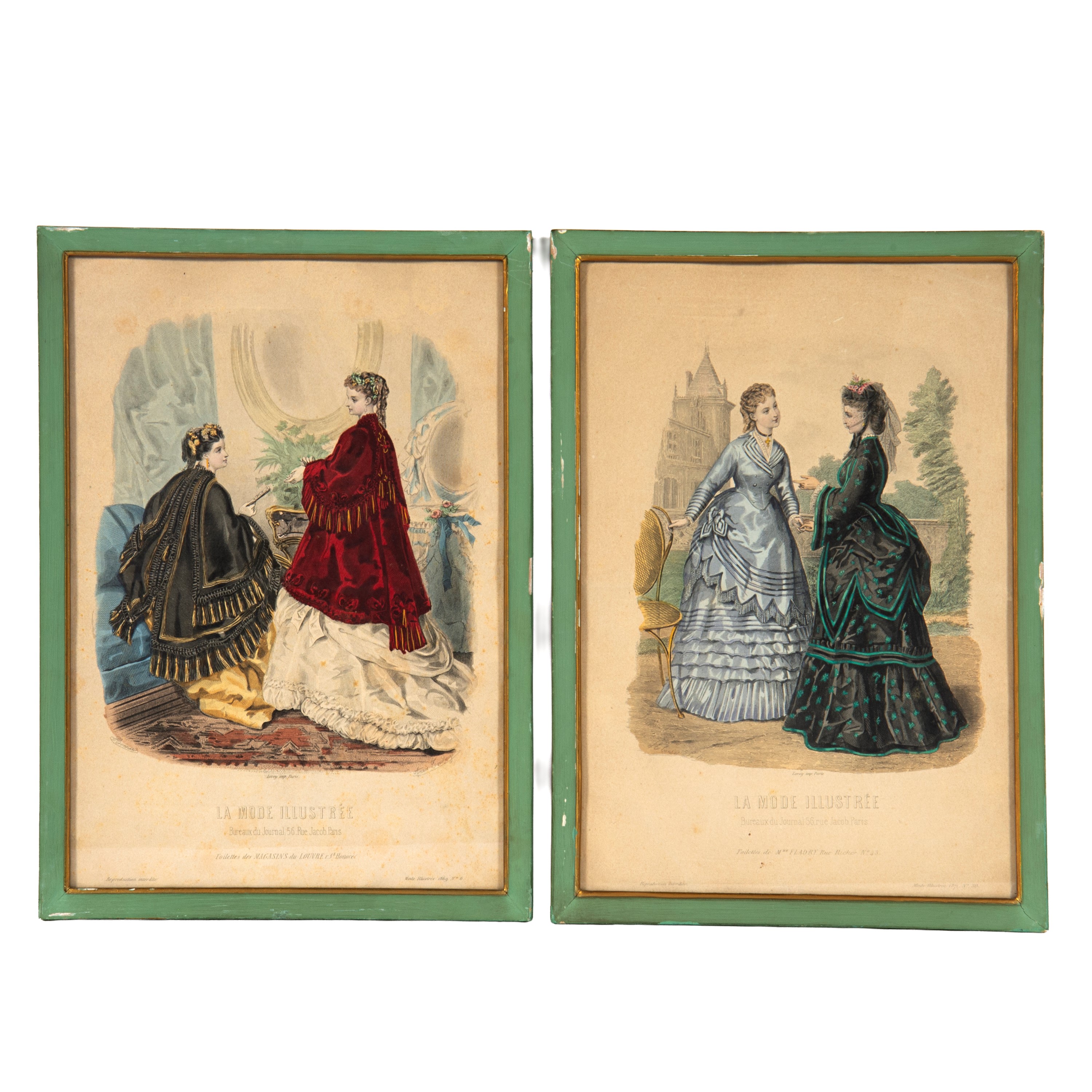 A. A. Toudouze, La Mode illustrée. Lotto di incisioni (cromolitografie e litografie a colori)