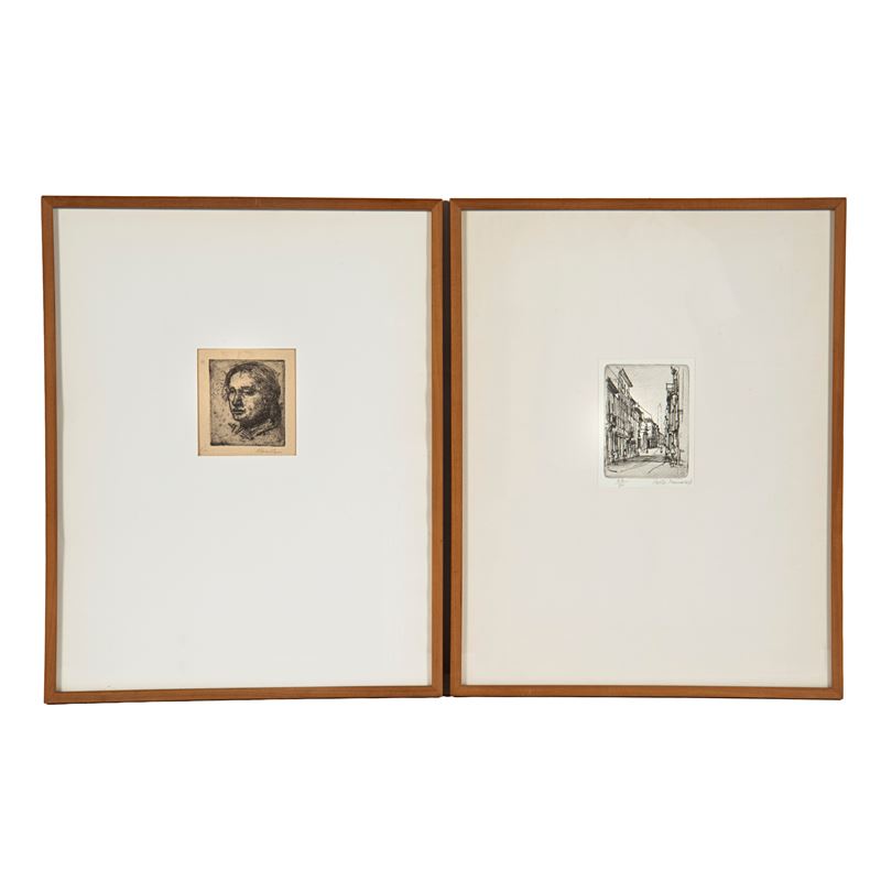 Norma Mascellani e Paolo Manaresi, Quattro incisioni (Ritratti e Scorcio di città)