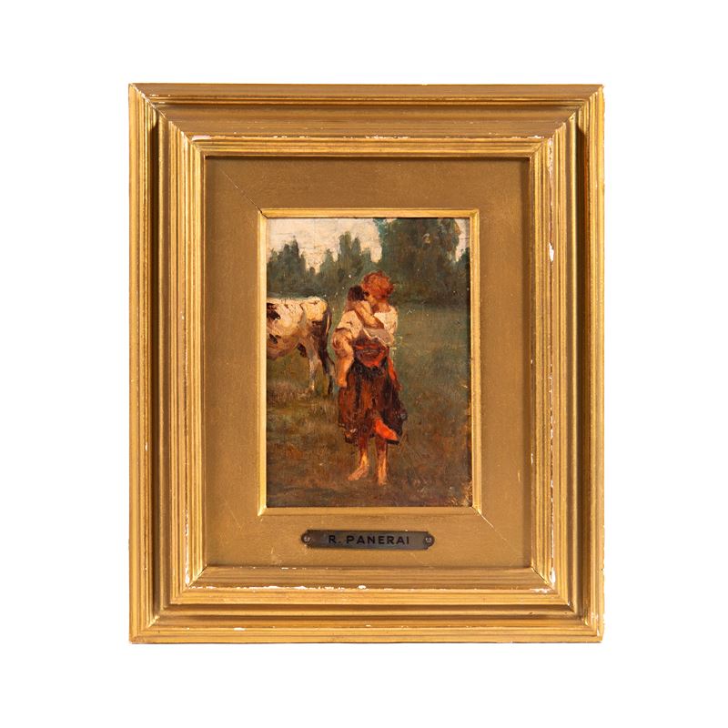 Scuola toscana (XIX secolo), Contadinella con bambino