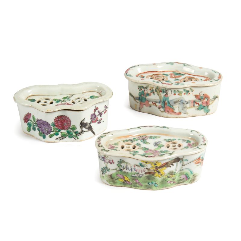 Tre incensieri, Cina, sec. XIX