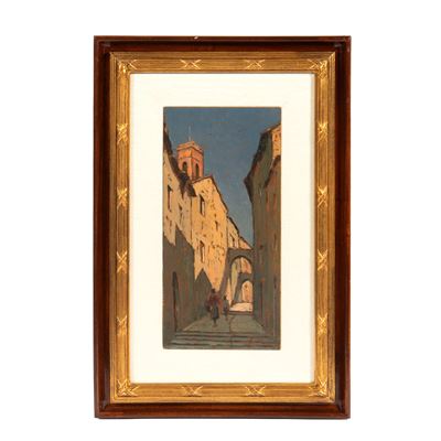 Giovanni Lomi, Vicolo a Monteverdi, olio su tavola