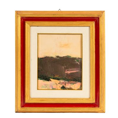 Sergio Scatizzi, Paesaggio, olio su cartone