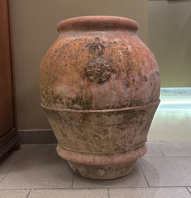 Orcio, manifattura Impruneta, terracotta, sec. XX