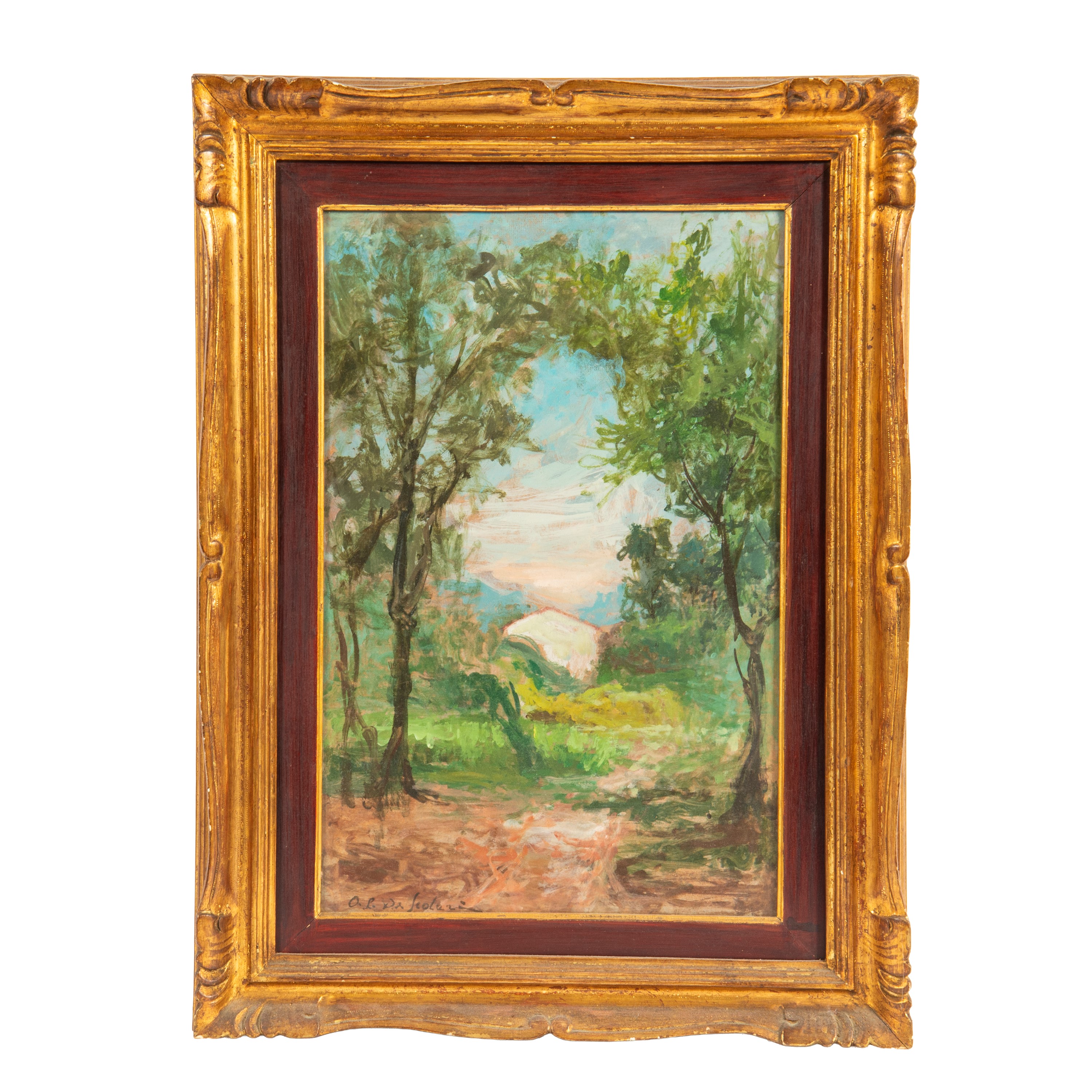 Osman Lorenzo De Scolari, Paesaggi, due dipinti ad olio su masonite