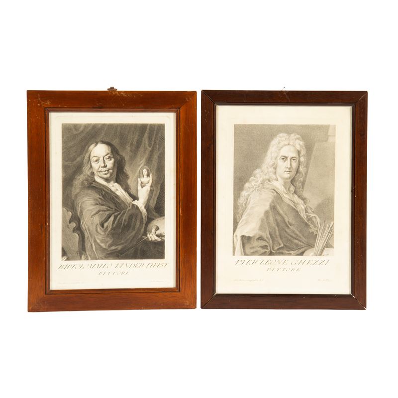 Pier Leone Ghezzi e Bartolommeo Vander Helst, Due stampe su carta
