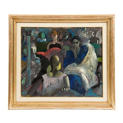 Bruno Paoli, Uno strano teatro - olio su tela, cm 60x70
