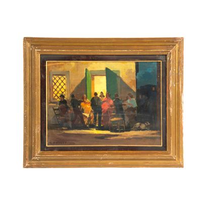 Renato Natali, Baruffa, olio su tavola