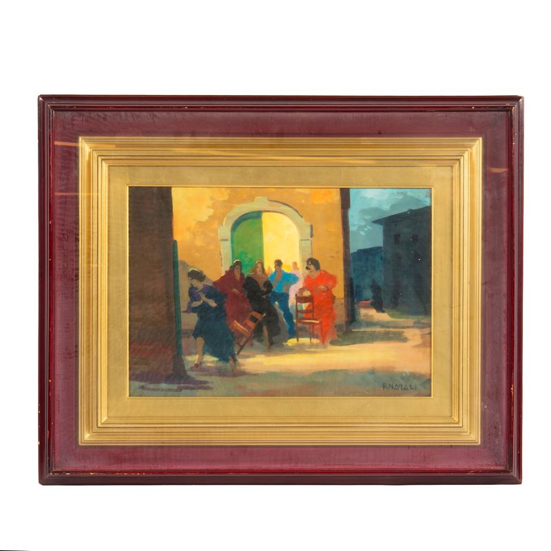 Renato Natali, Rissa, olio su tavoletta