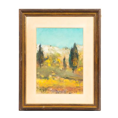 Sergio Scatizzi, Paesaggio, olio su cartone