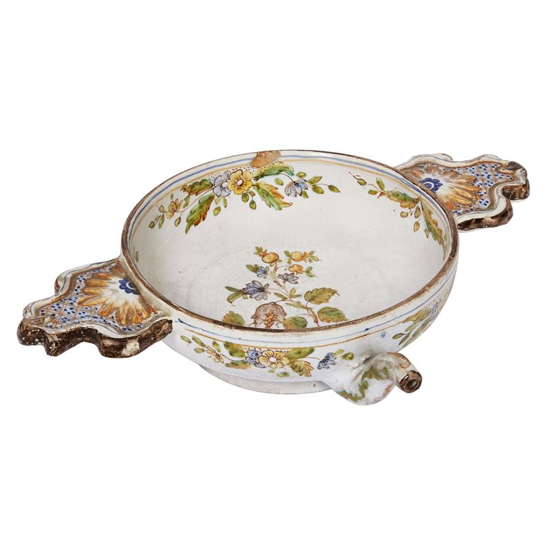 Guttatoio, maiolica dipinta, Torino, prima metà sec. XVIII