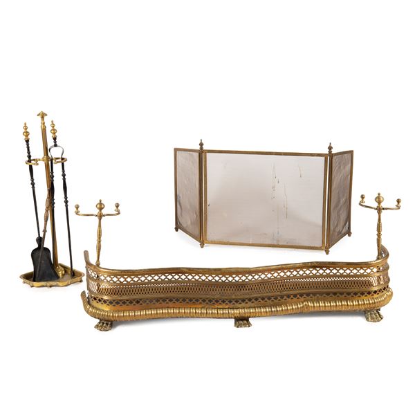 



Due parascintille e attrezzi da camino, sec. XX