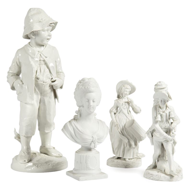 Gruppo, Manifattura Capodimonte, sec. XX - Fanciullo in ceramica