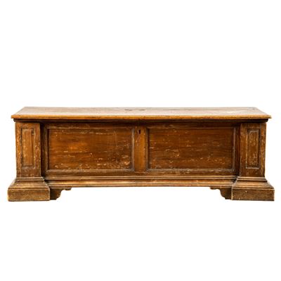 Cassapanca del XVIII secolo in noce con piano ad alzarsi