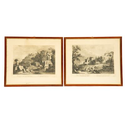 Fabio Berardi, Scene di vita contadina tra rovine (quattro incisioni all’acquaforte e bulino)