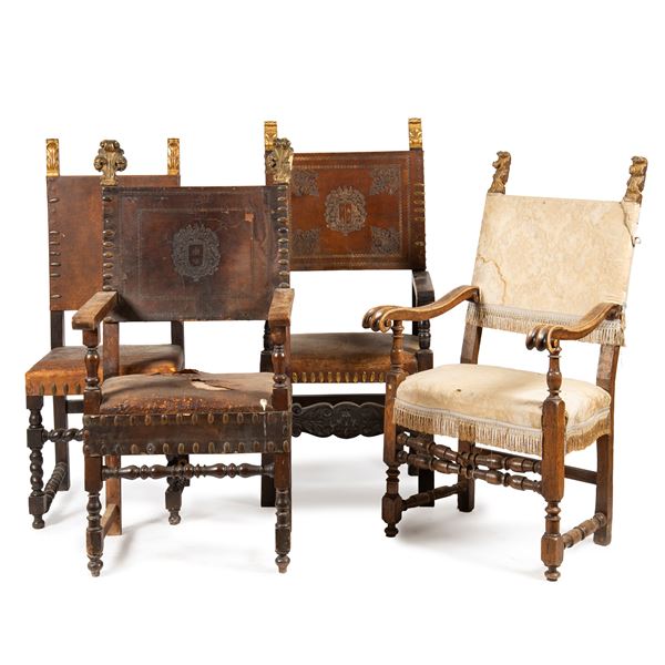 



Coppia di poltrone e due sedie, in stile Rinascimento  - Asta Mobili, arredi, dipinti e oggetti d'arte - Poggio Bracciolini Casa d'Aste