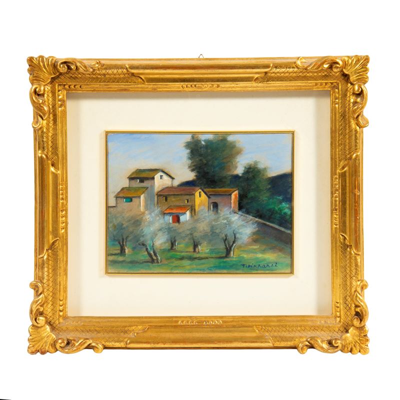 Nino Tirinnanzi, Casolare, olio su cartone