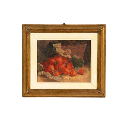 Scuola italiana, Asino - olio su tavoletta firmato V. Buccini, cm 17,5x23