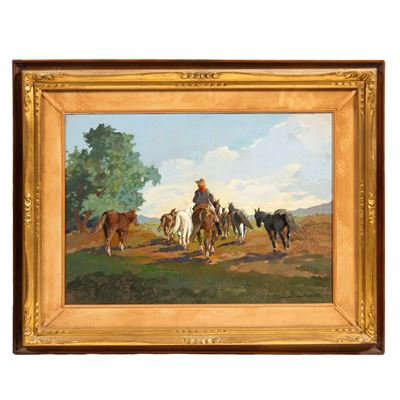 Claudio da Firenze, Cavalli Maremmani - olio su masonite