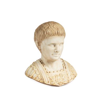 Scuola italiana, Mezzobusto romano in marmo
