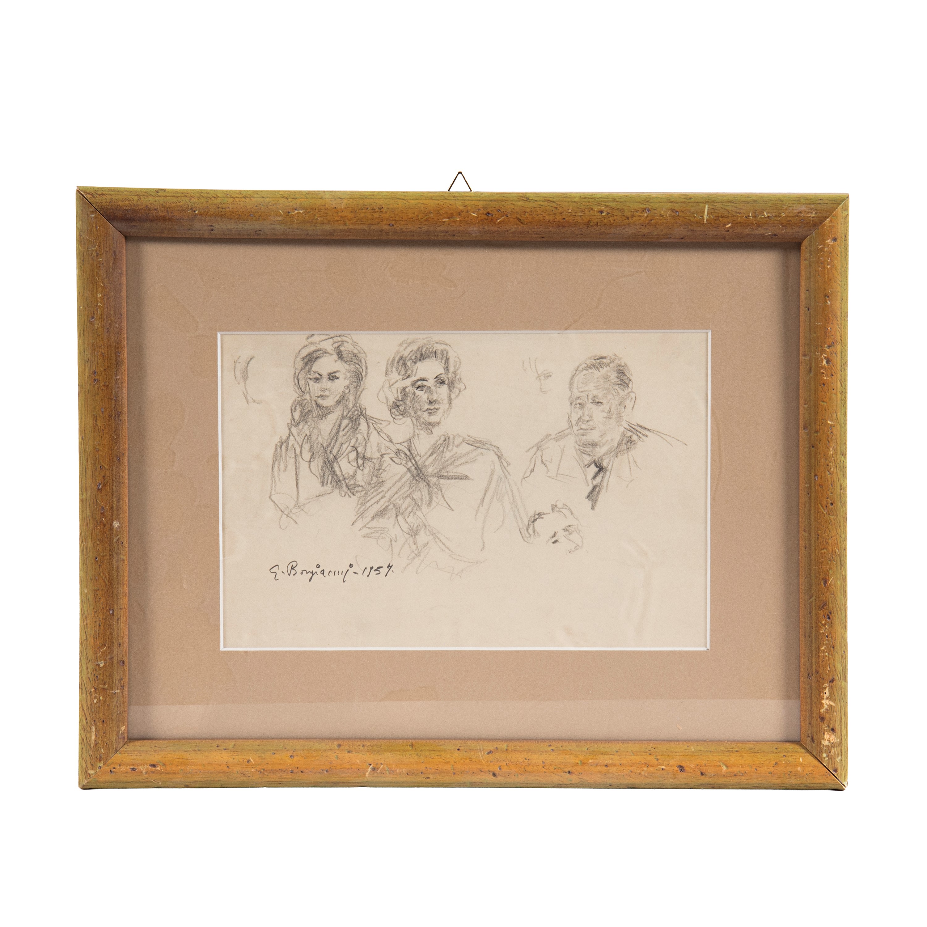 Guido Borgianni, Figure (due disegni a matita e china su carta)