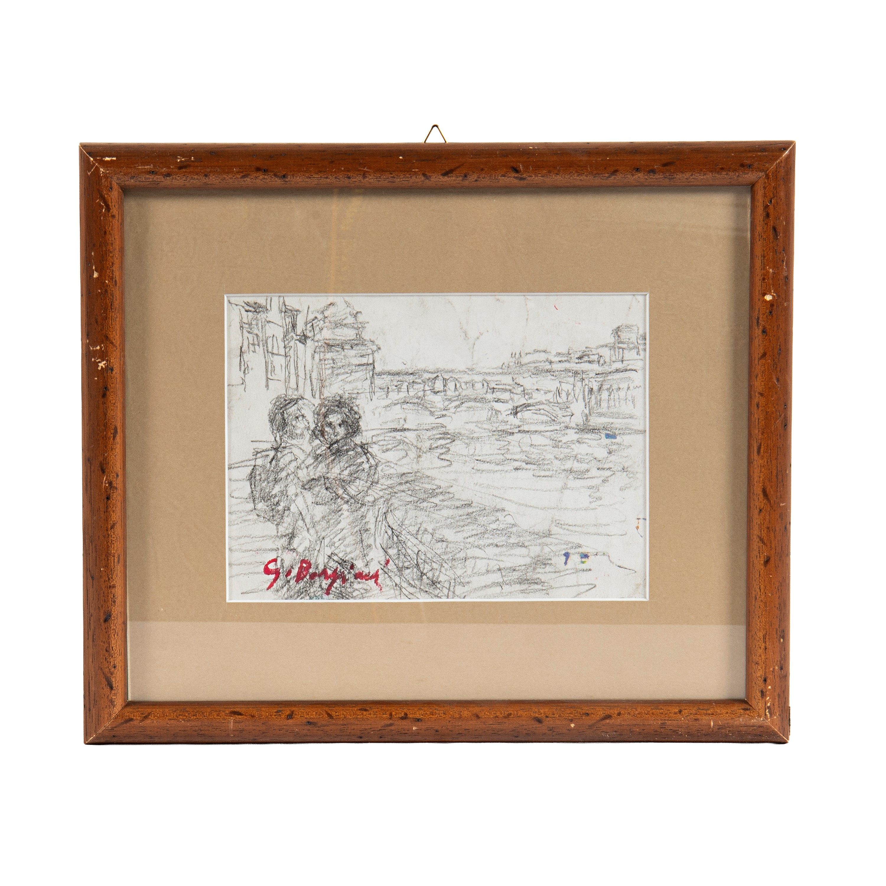 Guido Borgianni, Due figure (Volto) – coppia di disegni a matita e pastello su carta