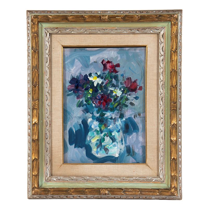 Enzo Pregno, Fiori nel vaso. Natura morta