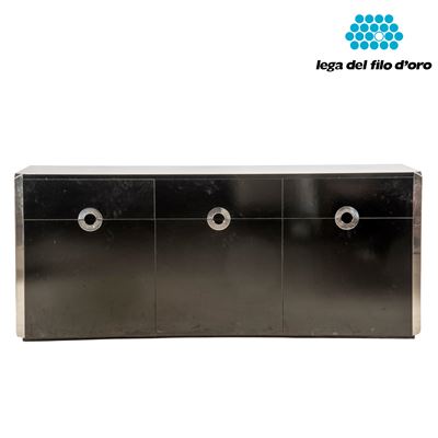 Willy Rizzo, Credenza modello SAVAGE, legno laccato e acciaio