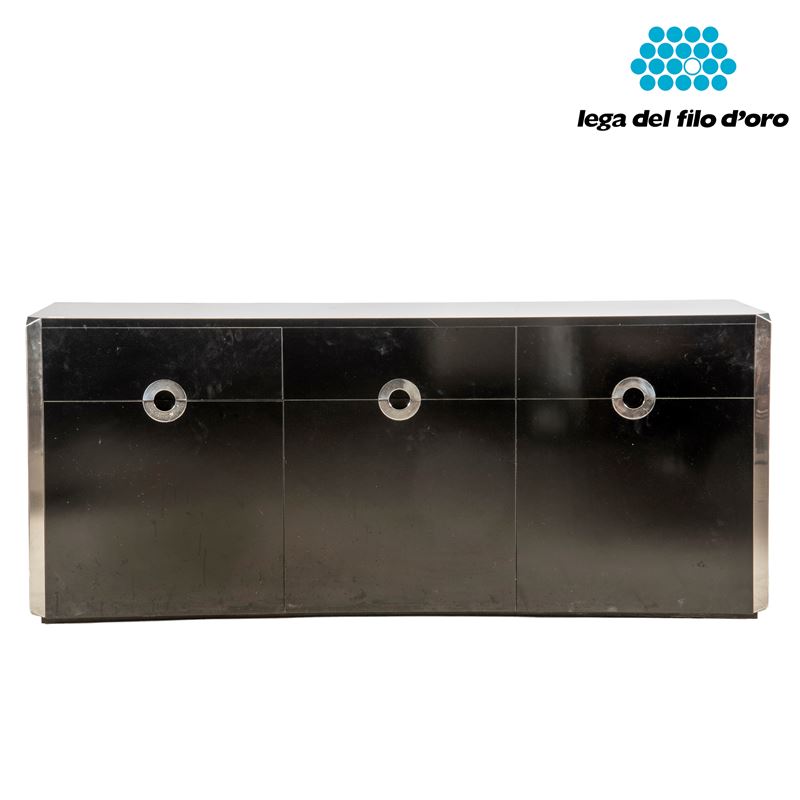 Willy Rizzo, Credenza modello SAVAGE, legno laccato e acciaio