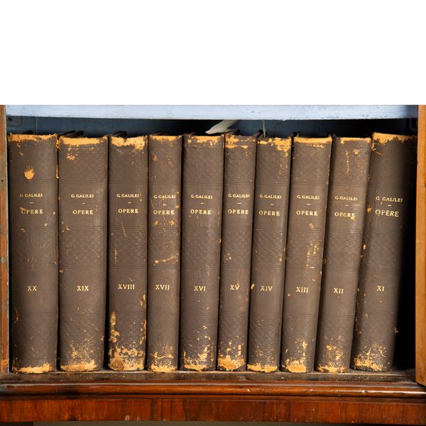 Galileo Galilei, Opere, direttore antonio favaro, Barbera editore Firenze, esemplare n. 545 di 600,1929, 21 parti in 20 tomi