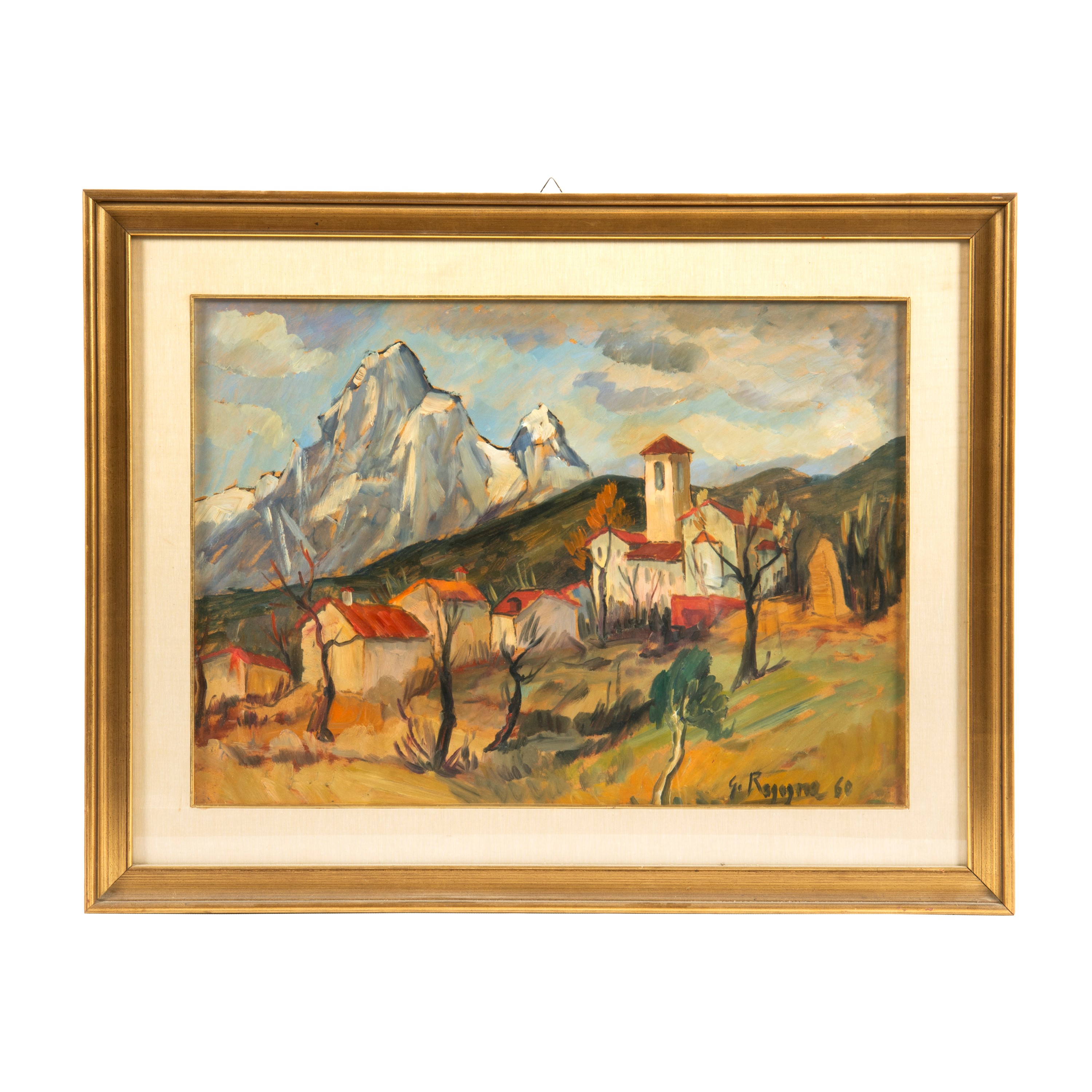 Giuseppe Ragogna, Veduta campestre, olio su tela (2 dipinti)