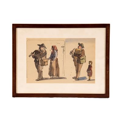 Scuola francese, XIX secolo, Studi di figure