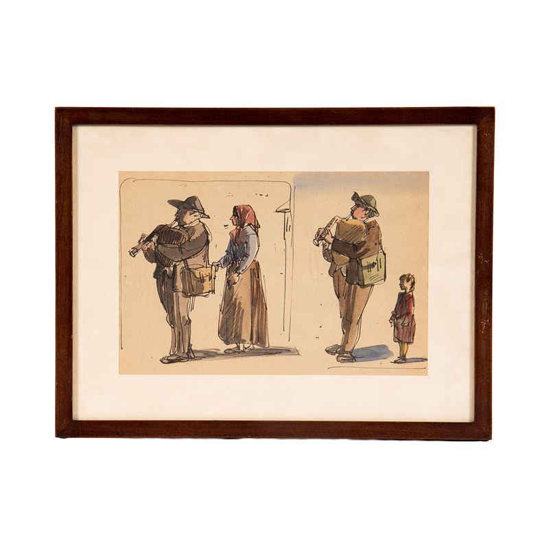Scuola francese, XIX secolo, Studi di figure