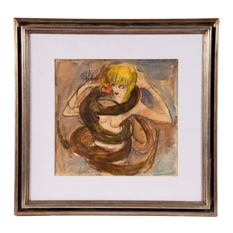 Mino Maccari, Il Serpente (acquerello su carta)