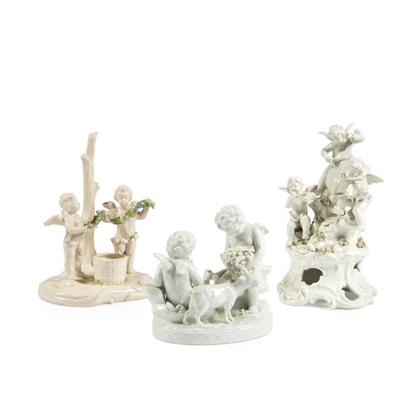 



Tre gruppi in ceramica, sec. XX