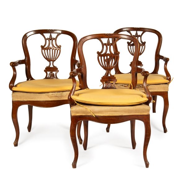 Tre poltroncine, Toscana, sec. XIX 