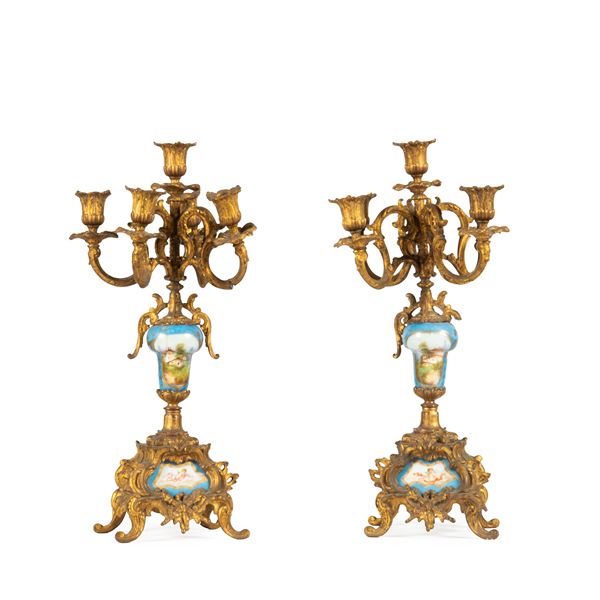



Coppia di candelabri, Francia, inizi sec. XX