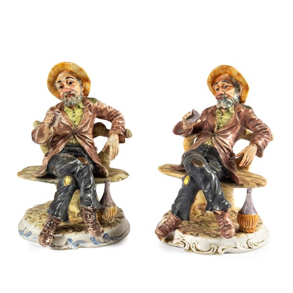 



Coppia di sculture, manifattura Bassano, sec. XX